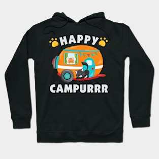 Funny Camping With Cats Kitty Fisherman Camper Gift Hoodie